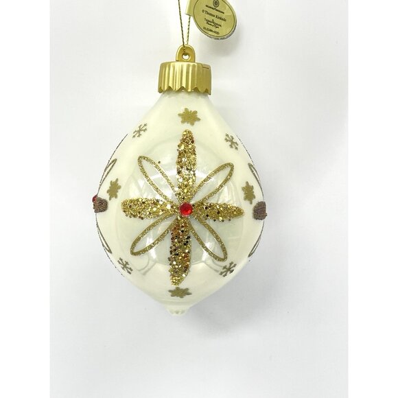 Set of 4 Thomas Kinkade Bradford Glow of the Holiday Glass Christmas Ornaments - Picture 13 of 15